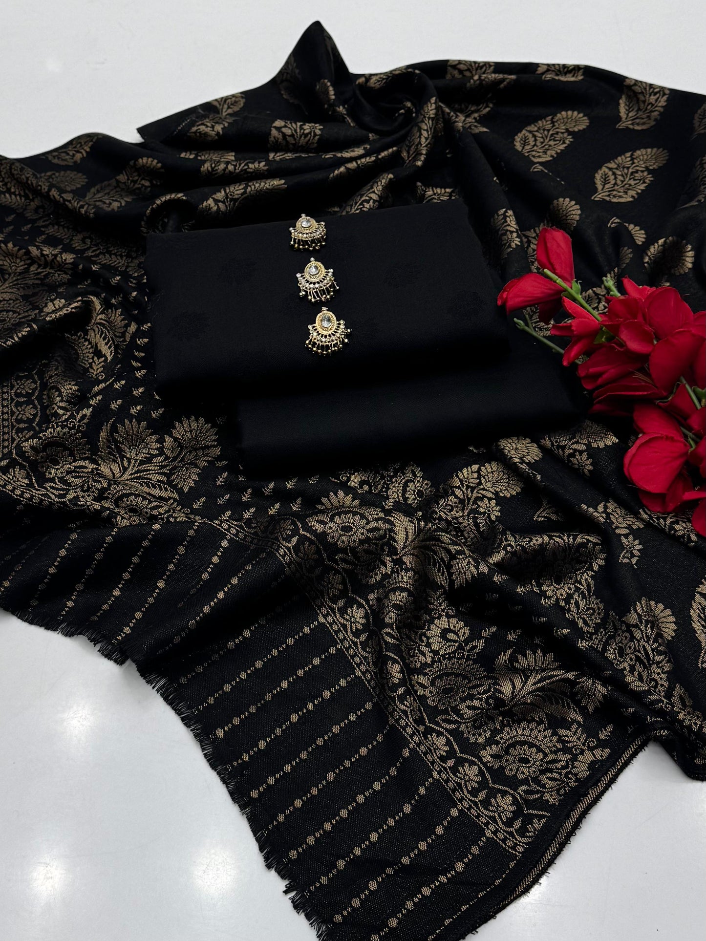 Jacquard Banarsi Pashmina - 3 Pcs Dress