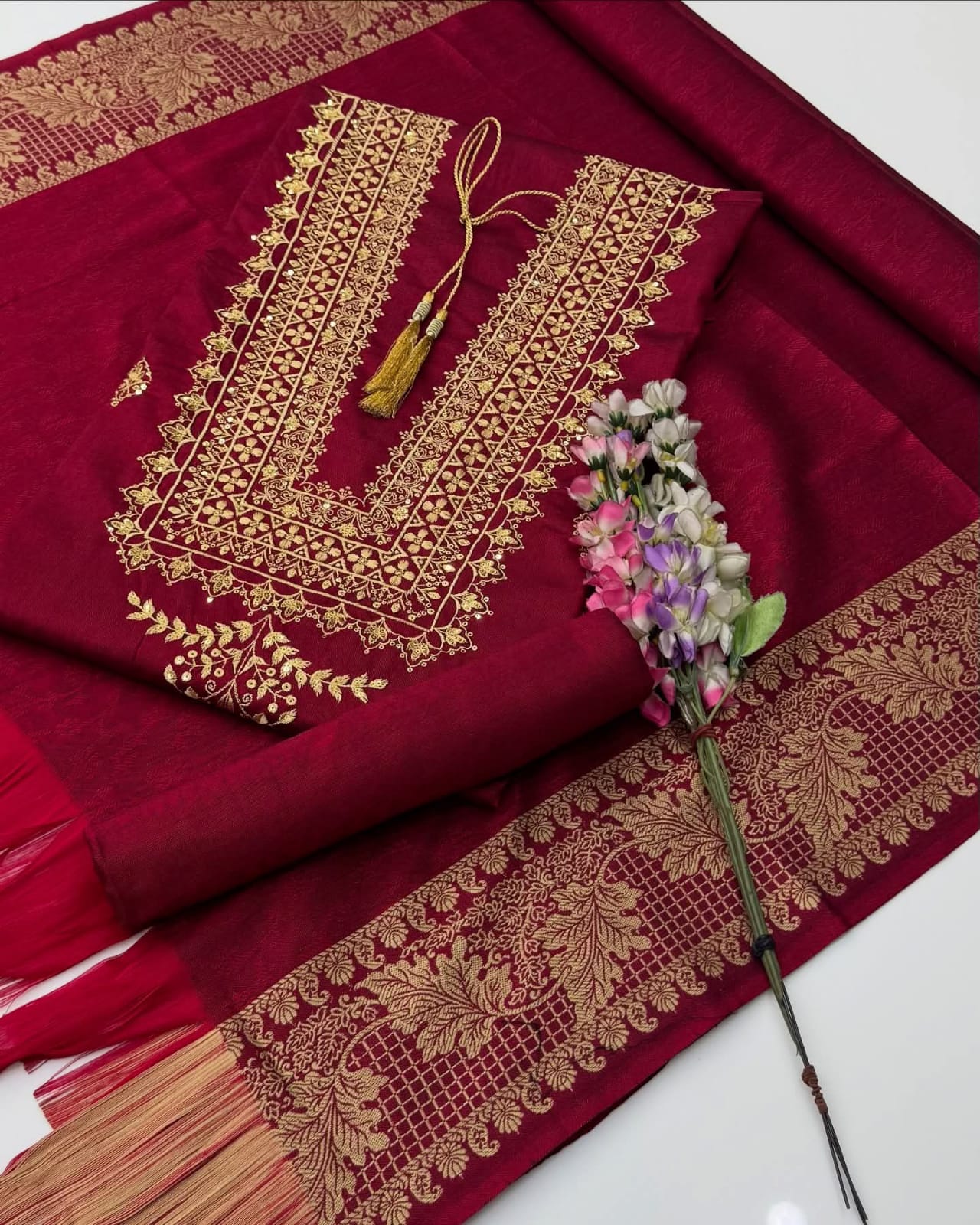 Jacquard Banarsi Fancy Sequence Zaari Embroidered 3 Pcs Dress