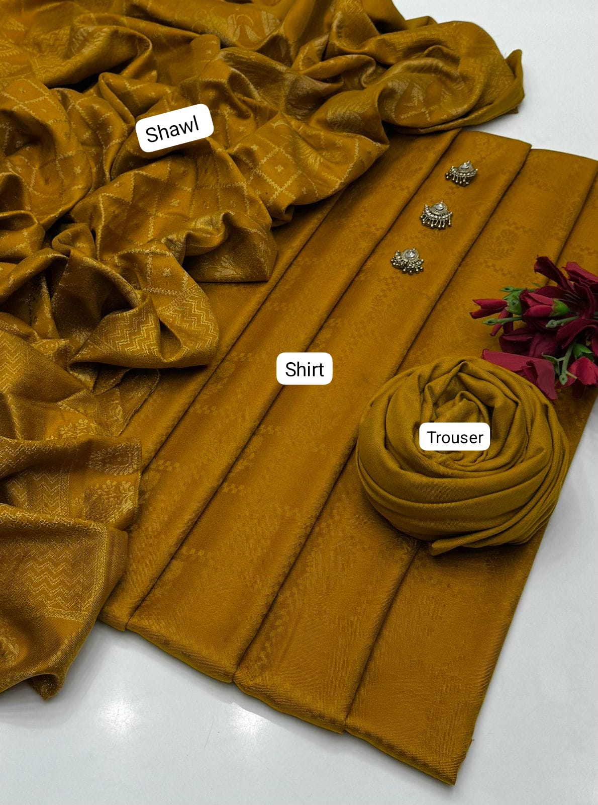 Jacquard Banarsi Pashmina - 3 Pcs Dress