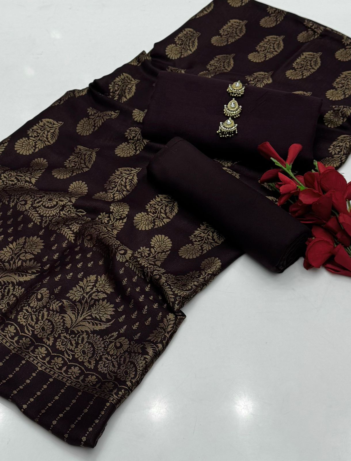 Jacquard Banarsi Pashmina - 3 Pcs Dress